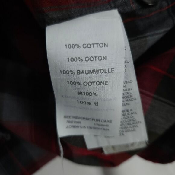 J. Crew Mens XL Red Gray Plaid Slim Fit Long Sleeve Button Down Shirt - Picture 4 of 9